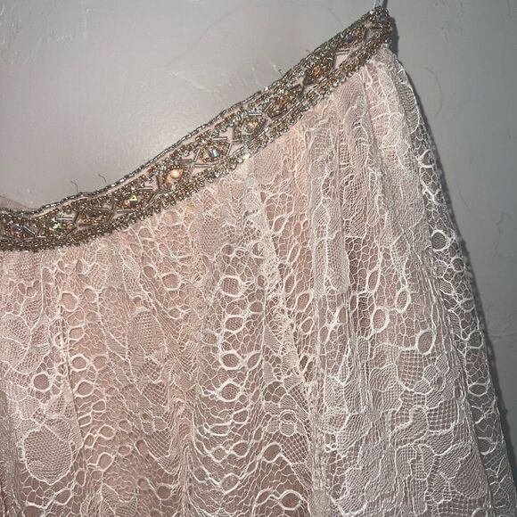 2 CUTE BY J MICHEAL'S pink lace maxi skirt - Picture 2 of 13